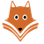logo - red fox reading a book, her head looks forward while her snoop lies over an opened book